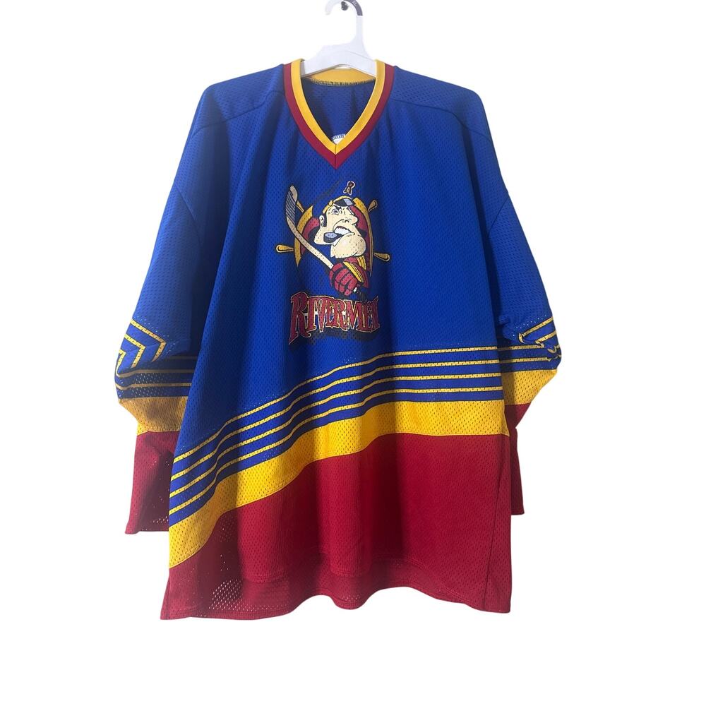 Vintage Peoria Rivermen Bakka Hockey Jersey 90's IHL Mens Sz XXL 2